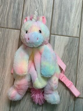 Fiesta “Travel Buddies” unicorn plush backpack 16”- super cute & very soft! New